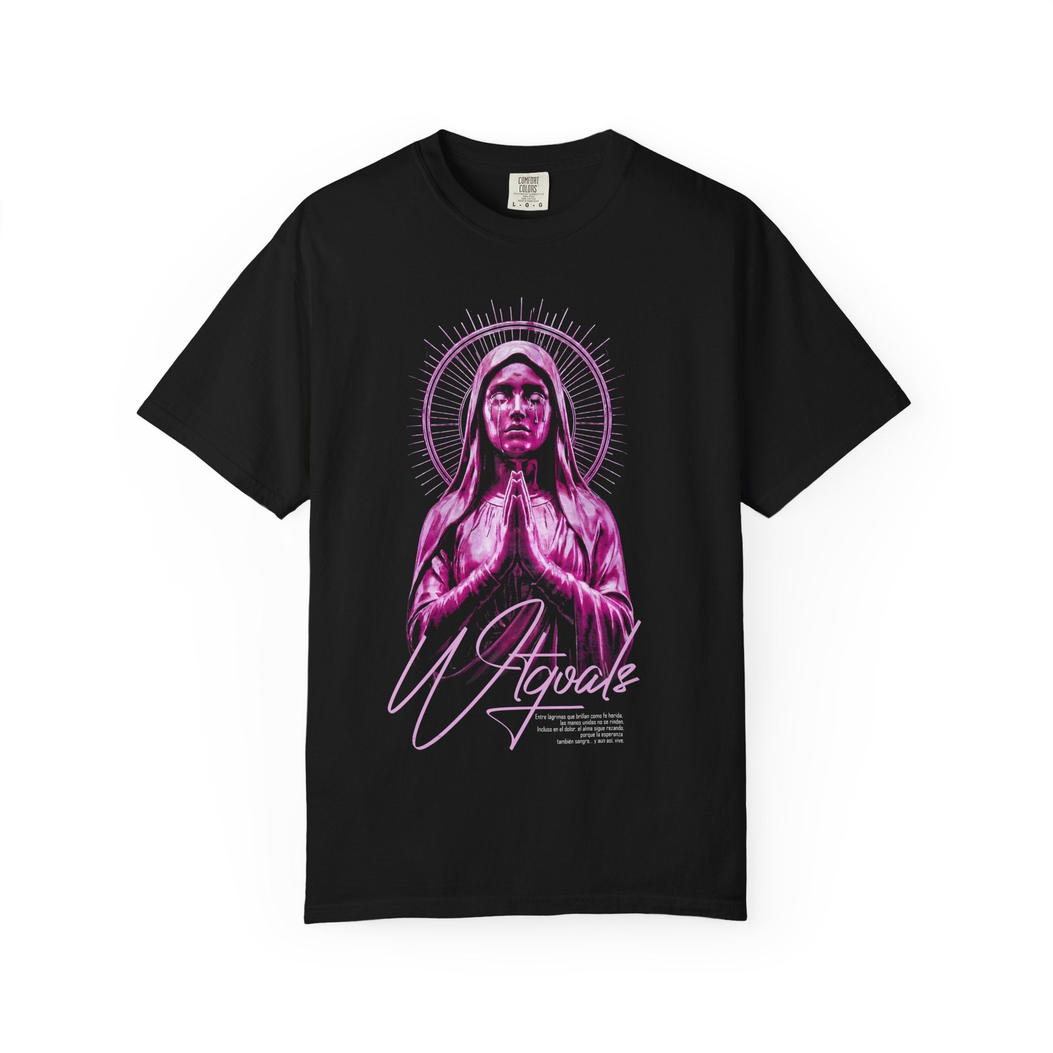 Neon Praying Madonna T-Shirt | Retro Religious Graphic Tee