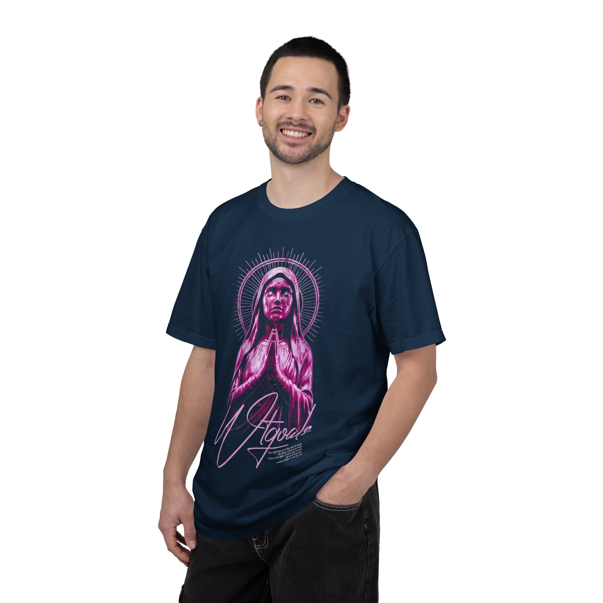 Neon Praying Madonna T-Shirt | Retro Religious Graphic Tee