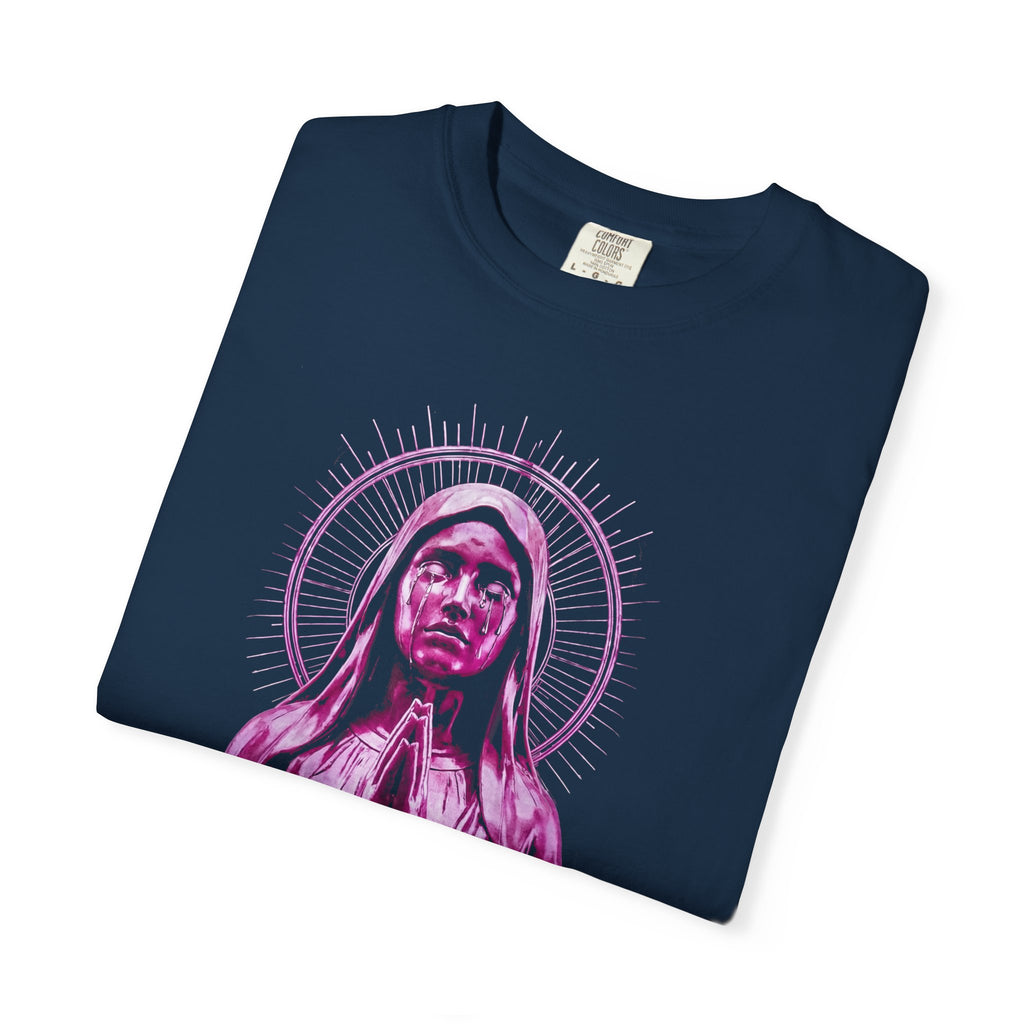 Neon Praying Madonna T-Shirt | Retro Religious Graphic Tee